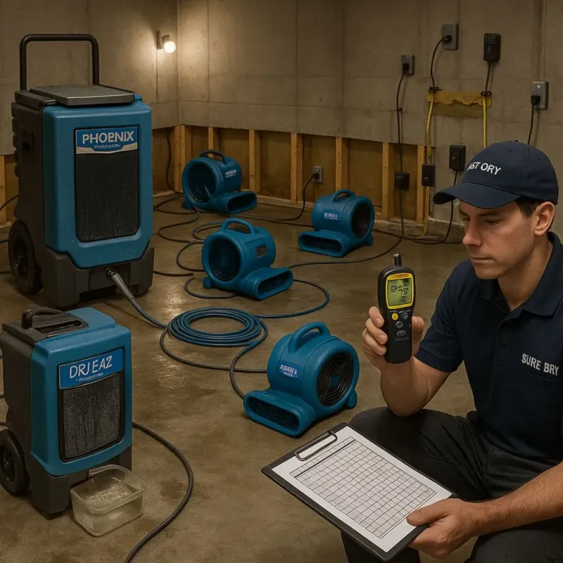 Structural Drying and Dehumidification process in Pacolet, SC